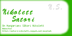 nikolett satori business card