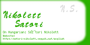 nikolett satori business card